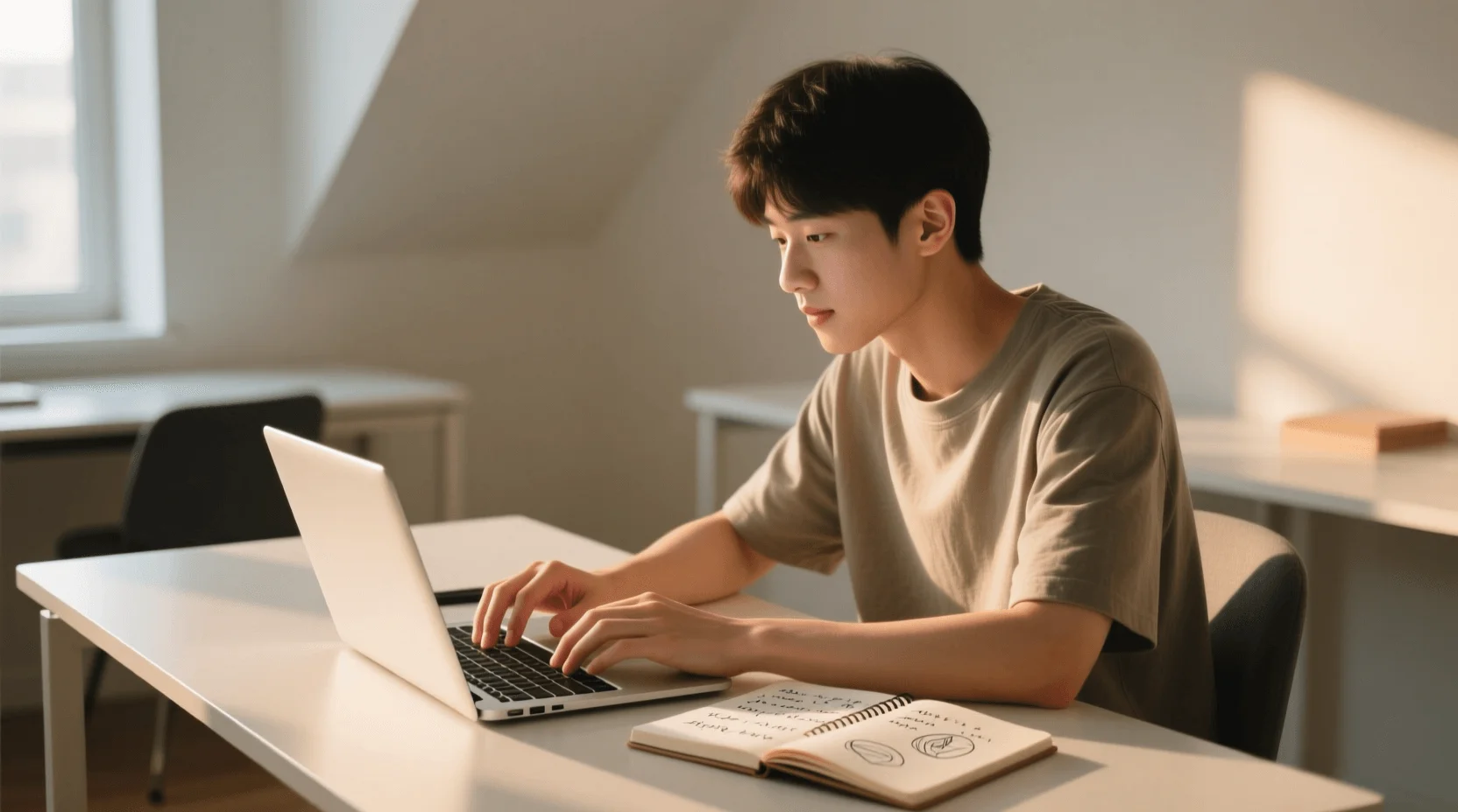 Pessoa fazendo sua primeira aposta com cuidado e concentração no laptop